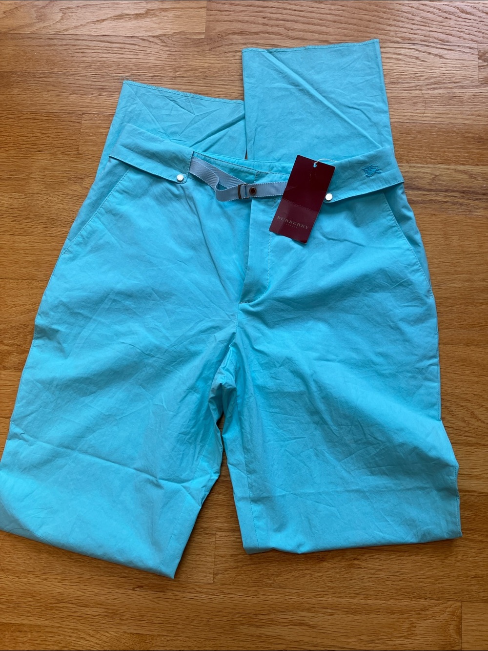 Burberry Turquoise Blue Shorts with Signature Logo